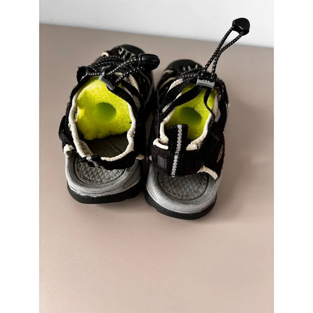 Keen Newport H2 Kids Waterproof Sandals Black Lime Green Bungee Hiking Shoes